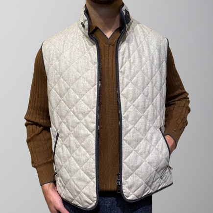 Waterville Theo Merino Wool Vest-Oatmeal