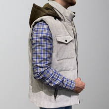 Load image into Gallery viewer, Waterville Meet Cord Vest with Hoodie-Taupe
