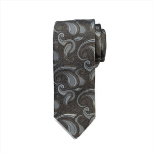 Geoff Nicholson Neckwear-Brown Grey Paisley