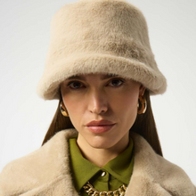 Load image into Gallery viewer, Joseph Ribkoff Faux Fur Bucket Hat-Almond
