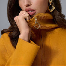 Load image into Gallery viewer, Joseph Ribkoff Sweater Knit Boxy Pullover With Zipped Collar-Medallion
