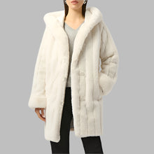 Load image into Gallery viewer, Joseph Ribkoff Faux Fur Reversible Hooded Coat-Vanilla
