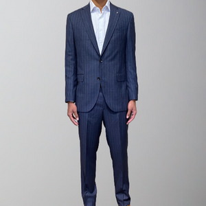 Jack Victor Suit-Modern Fit-Napoli-Navy/Grey Stripe