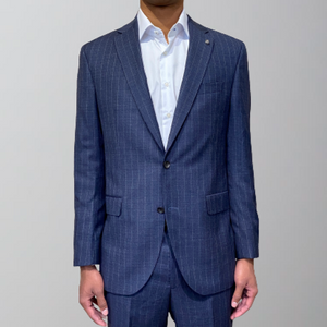 Jack Victor Suit-Modern Fit-Napoli-Navy/Grey Stripe