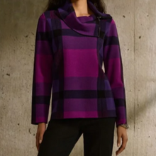 Load image into Gallery viewer, Joseph Ribkoff Plaid Jacquard Cowl Neck Sweater-Empress
