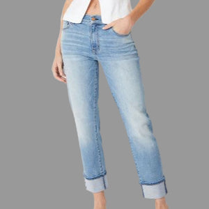 Level 99 Jessie Wide Cuff Slim Jean- Vintage Blue
