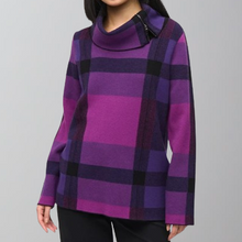 Load image into Gallery viewer, Joseph Ribkoff Plaid Jacquard Cowl Neck Sweater-Empress
