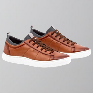 Martin Dingman Cameron Saddle Leather Sneaker-Whiskey