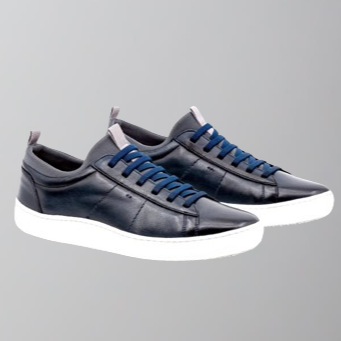 Martin Dingman Cameron Saddle Leather Sneaker-Navy