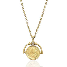 Load image into Gallery viewer, Tat2 Sol Spinner Necklace-Gold
