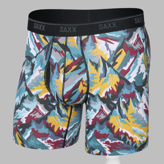 SAXX Quest Quick-Dry Mesh Boxer Brief Fly-Prism Peaks