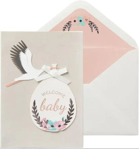 Niquea.D Baby Card- Stork And Bundle