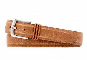 Martin Dingman Bermuda Denim Nubuck Leather Belt-Saddle