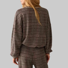 Load image into Gallery viewer, Summum Check Jacquard Sweatshirt-Brown/Muti
