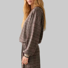 Load image into Gallery viewer, Summum Check Jacquard Sweatshirt-Brown/Muti
