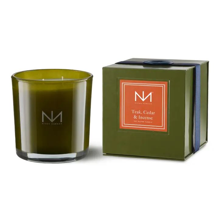 Niven Morgan Teak, Cedar & Incense: Double-Wick Candle