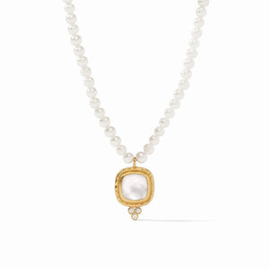Julie Vos Tudor Delicate Necklace-Iridescent Clear Crystal