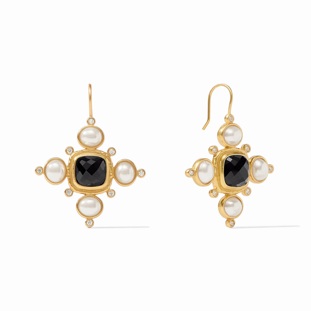 Julie Vos Tudor Earrings-Obsidian Black