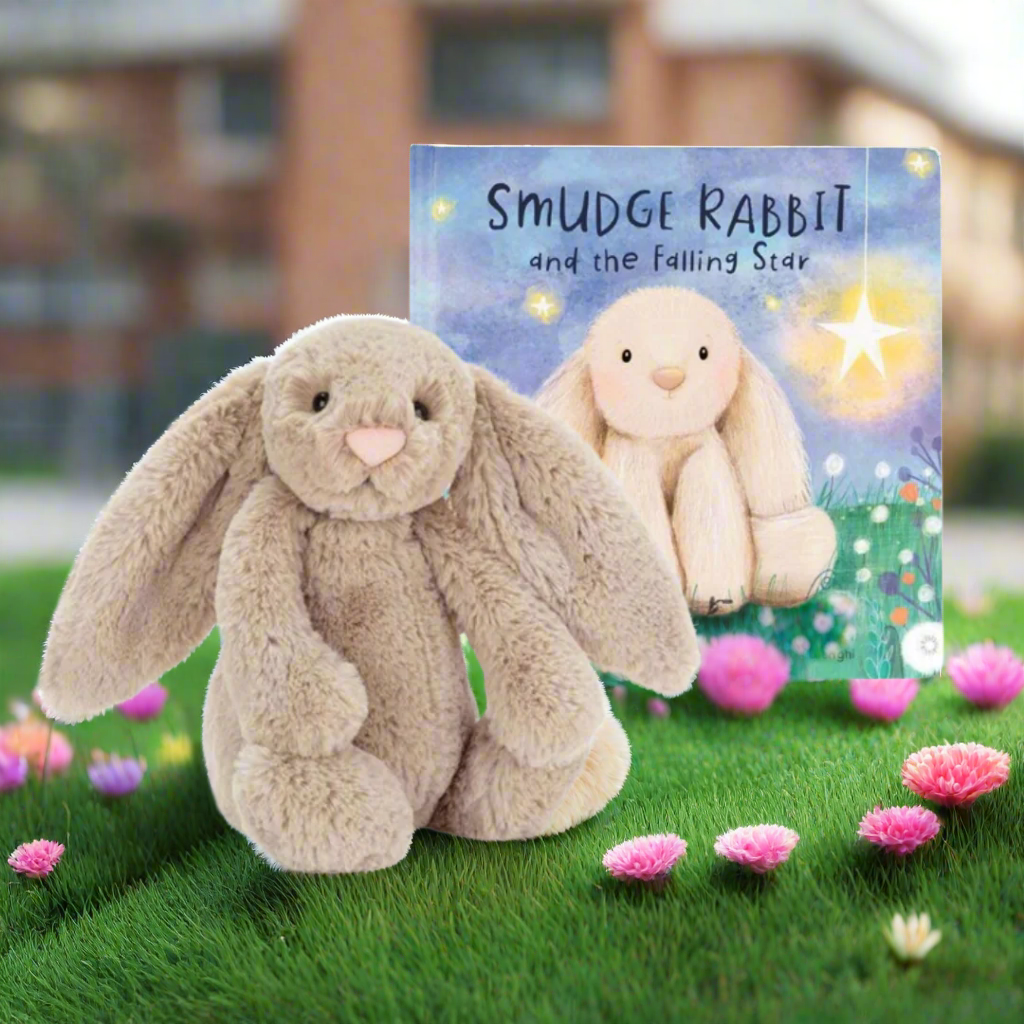 Jellycat Bashful Beige Bunny & Smudge Rabbit and the Falling Star Book