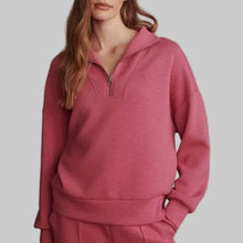 Load image into Gallery viewer, Varley Hawley Half Zip Sweat- Rumba Rose Marl
