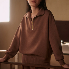 Load image into Gallery viewer, Varley Hawley Half Zip-Golden Bronze Marl
