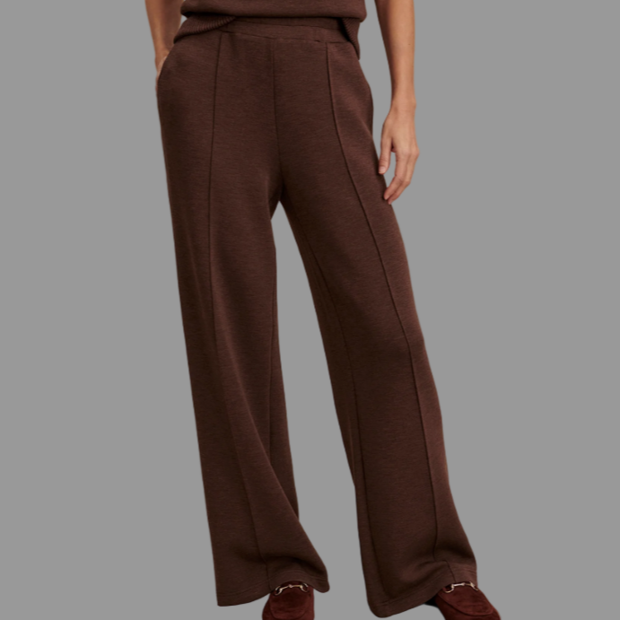 Varley Wide Leg Pant-Coffee Bean Marl