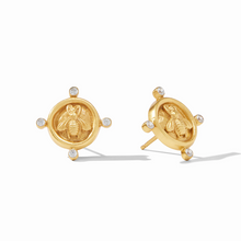 Load image into Gallery viewer, Julie Vos Gold Bee Cameo Stud- Cubic Zirconia
