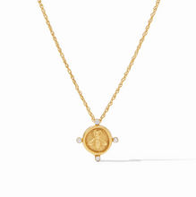 Load image into Gallery viewer, Julie Vos Gold Bee Cameo Solitaire Necklace-Cubic Zirconia
