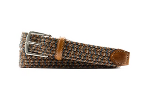 Martin Dingman Savannah Woven Italian Stretch Braided Belt-Blue Multi