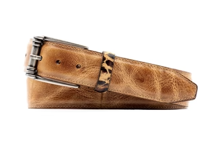 Martin Dingman Franklin Saddle Leather Belt-Silt