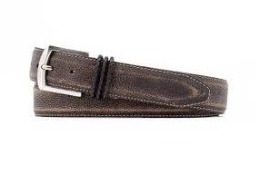 Martin Dingman Bermuda Denim Nubuck Leather Belt-Clay