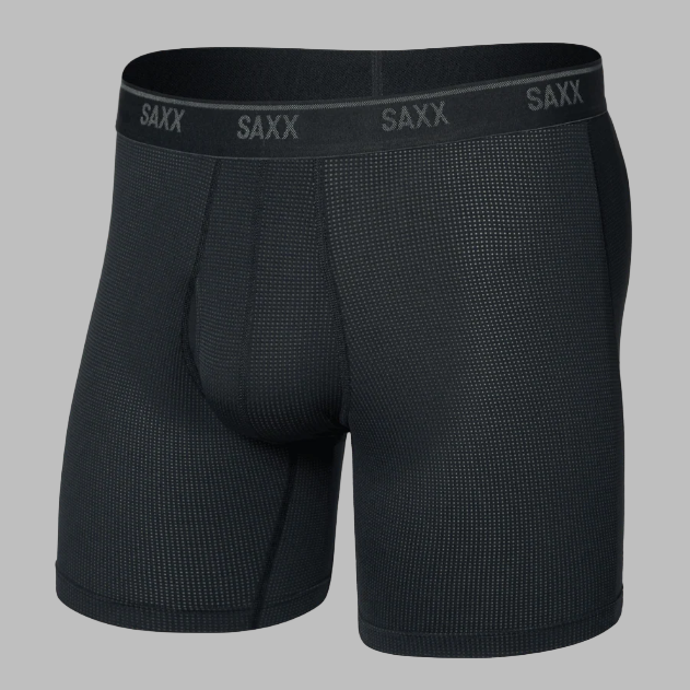 SAXX Quest Quick-Dry Mesh Boxer Brief Fly-Black