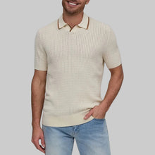 Load image into Gallery viewer, Raffi Mini Cable Johnny Collar Polo-Bone
