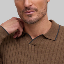 Load image into Gallery viewer, Raffi Drop Needle Johnny Collar Knit- Toffee
