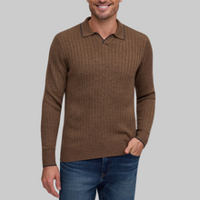 Load image into Gallery viewer, Raffi Drop Needle Johnny Collar Knit- Toffee
