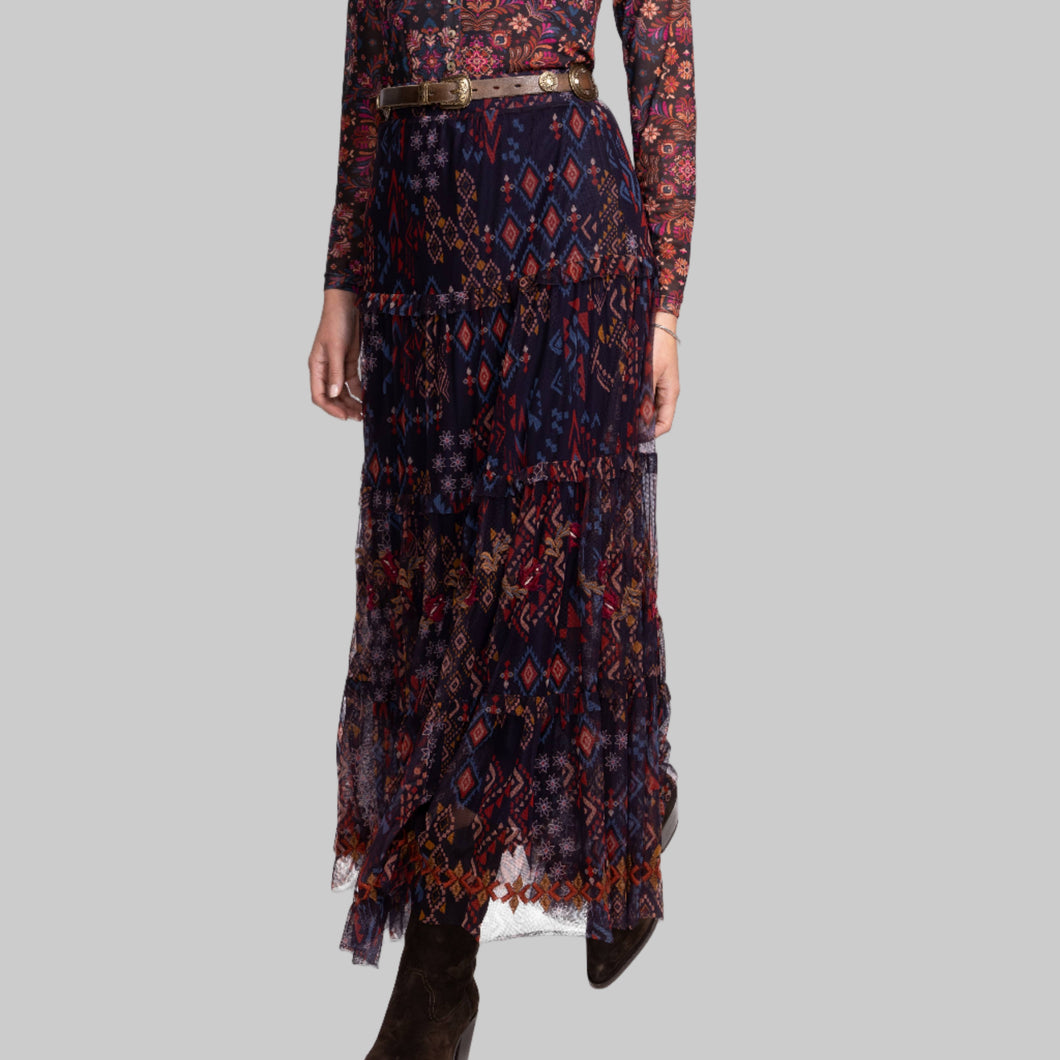 Johnny Was Arcellis Tiered Skirt-Monika
