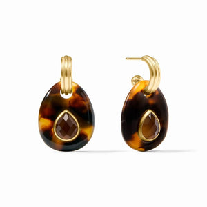 Julie Vos Carnaby Hoop & Charm Earring-Tortoiseshell