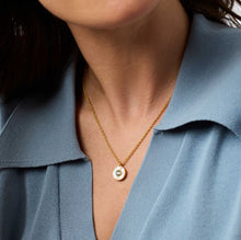 Load image into Gallery viewer, Julie Vos Gold Colette Circle Delicate Necklace-Chalcedony Blue
