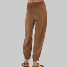 Load image into Gallery viewer, Crescent Eden Woven Cargo Jogger Pants-Brown
