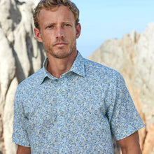 Load image into Gallery viewer, David Donahue Short Sleeve Sport Shirt- Sage/Multi Print

