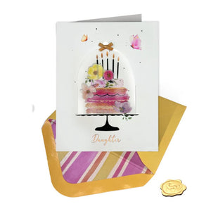 Niquea.D Daughter Birthday Card- Cloche with Cake