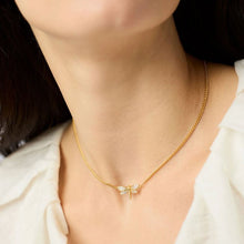 Load image into Gallery viewer, Julie Vos Gold Dragonfly Pavé Delicate Necklace-Cubic Zirconia
