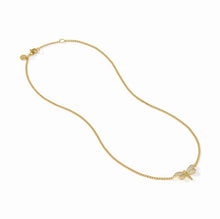 Load image into Gallery viewer, Julie Vos Gold Dragonfly Pavé Delicate Necklace-Cubic Zirconia
