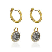 Load image into Gallery viewer, Tat2 Designs Crystal Huggies With Slide On Dupre Coins-Gold
