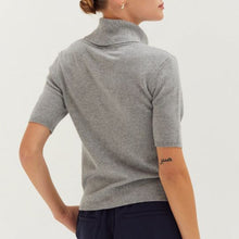 Load image into Gallery viewer, Crescent Elena Cashmere Turtleneck Top-Heather Grey
