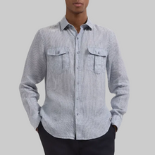 Load image into Gallery viewer, Bugatchi Jasper Long Sleeve Linen Shaped Shirt-Ether
