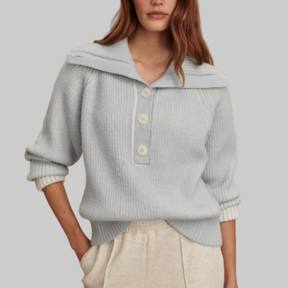 Varley Filey Plated Sweater- Mist Blue