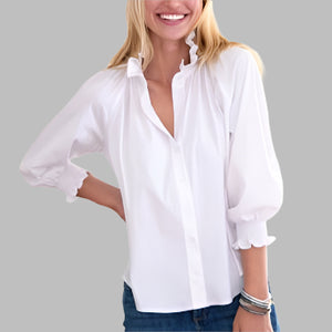 Finley Fiona Silky Poplin Shirt-White