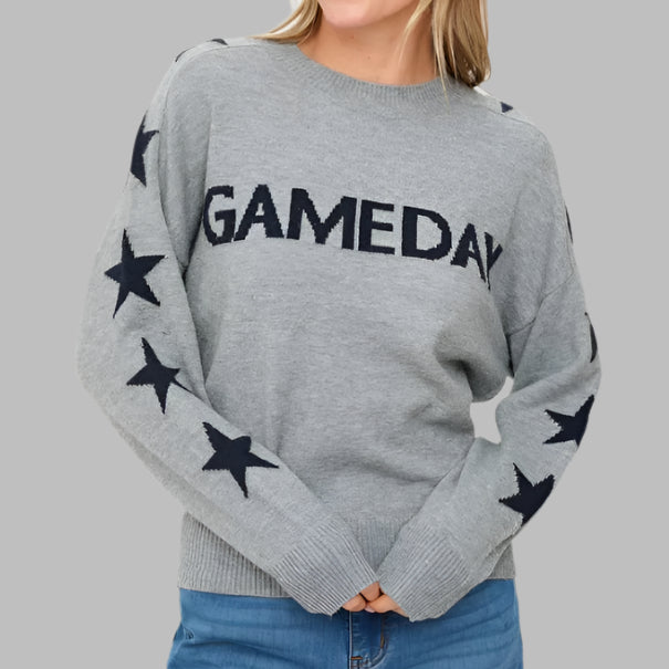 Six Fifty Game Day Sweater-Heather Grey
