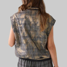 Load image into Gallery viewer, Summum Bomber Gilet Check with Foil- Black
